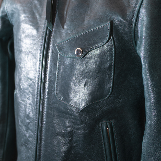 MUSHMANS Leather Single Stand Collar Riders Jacket【WIRED-χ