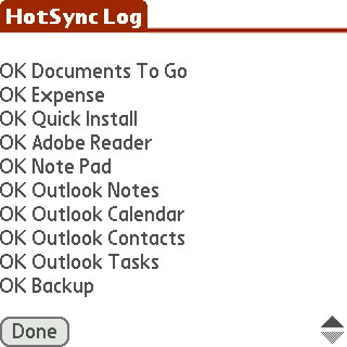 HotSync Log