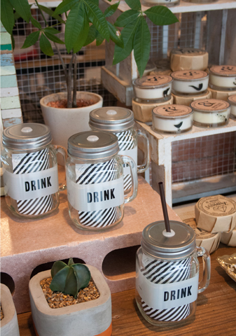 LABELD JAR MUG DRINK(メイソンジャー)