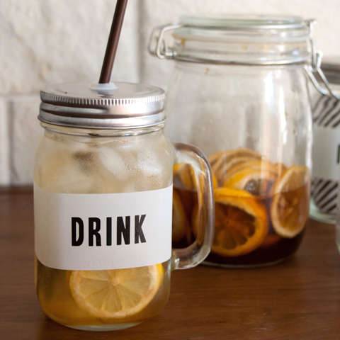 LABELD JAR MUG DRINK(メイソンジャー)