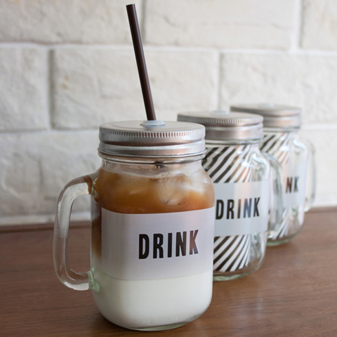 LABELD JAR MUG DRINK (メイソンジャー)