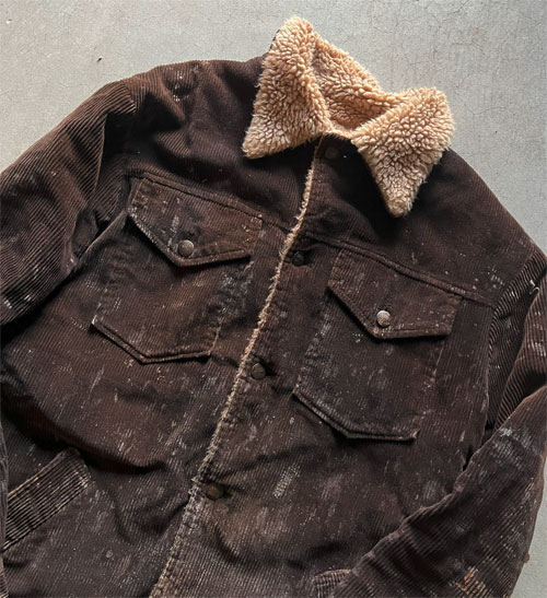 柿渋染めジャケット 経年変化 柿渋染めペイントボアジャケット 1 | SGF BY DENIMSMITH