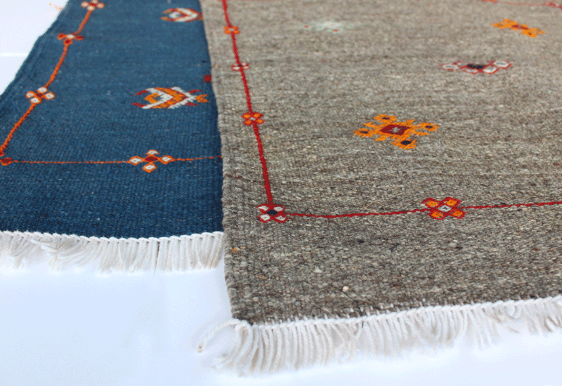 モロッコ ヴィンテージ ラグ レッド×オレンジ 169×116cm チェック柄 モロッコ ヴィンテージ ラグ レッド×オレンジ 169×116cm チェック柄