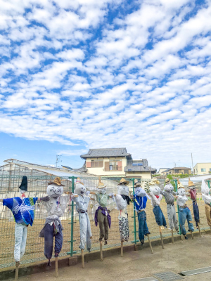 秋晴れ 案山子 かかし 青空