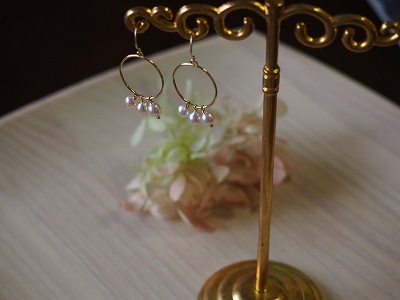 K10 あこや パール フープピアス