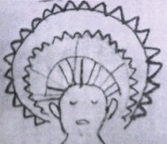 変性意識において現れる金色の光輪の図