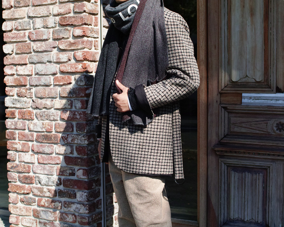 Styling / SUNSEA Reversible Network Check Jacket & W-face Wool