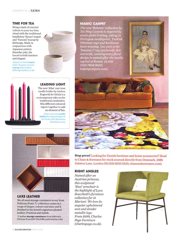 The March issue of ELLE Decoration UK