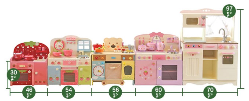 サイズ比較 | マザーガーデン野いちごキッチンを楽天でお得に購入するには