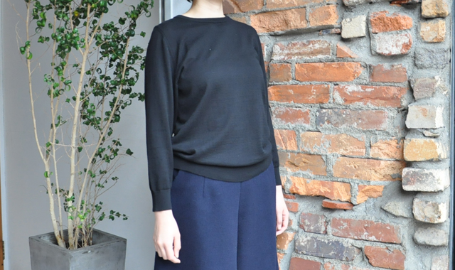 YAECA / 33G cotton cashmere クルーネック