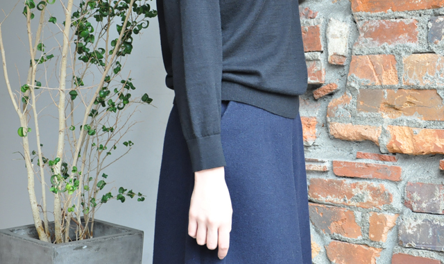 YAECA / 33G cotton cashmere クルーネック