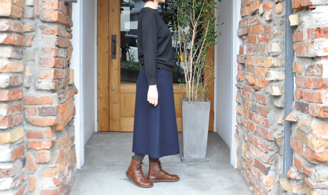 YAECA / 33G cotton cashmere クルーネック