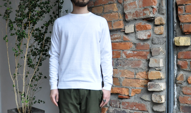 YAECA / 33G cotton cashmere クルーネック