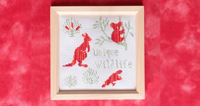 ☆完成品☆ハンドメイド クロスステッチ 動物大集合 刺繍 世界名作劇場 ライオン 刺しゅうキット 『刺繍キット かんたんクロスステッチ 森の