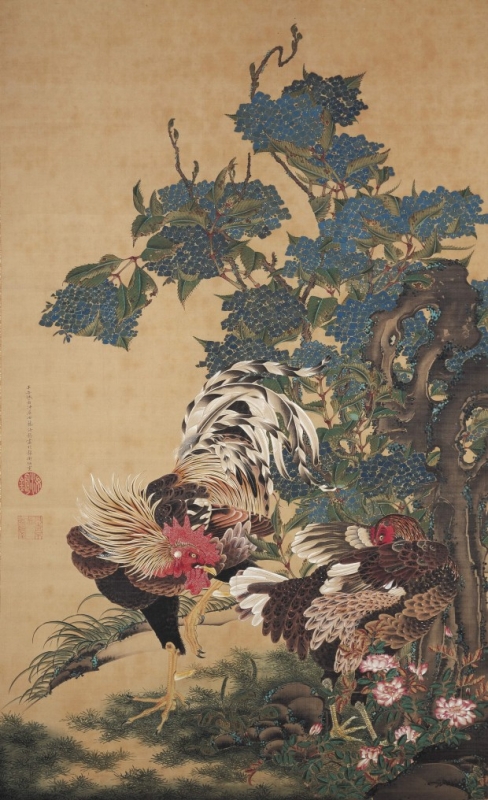 SUN SURF/ 日本の意匠・伊藤若冲「動植綵絵・南天雄鶏図