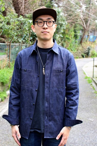 FULLCOUNT フルカウント 加工デニム ワークシャツ DENIM WORK