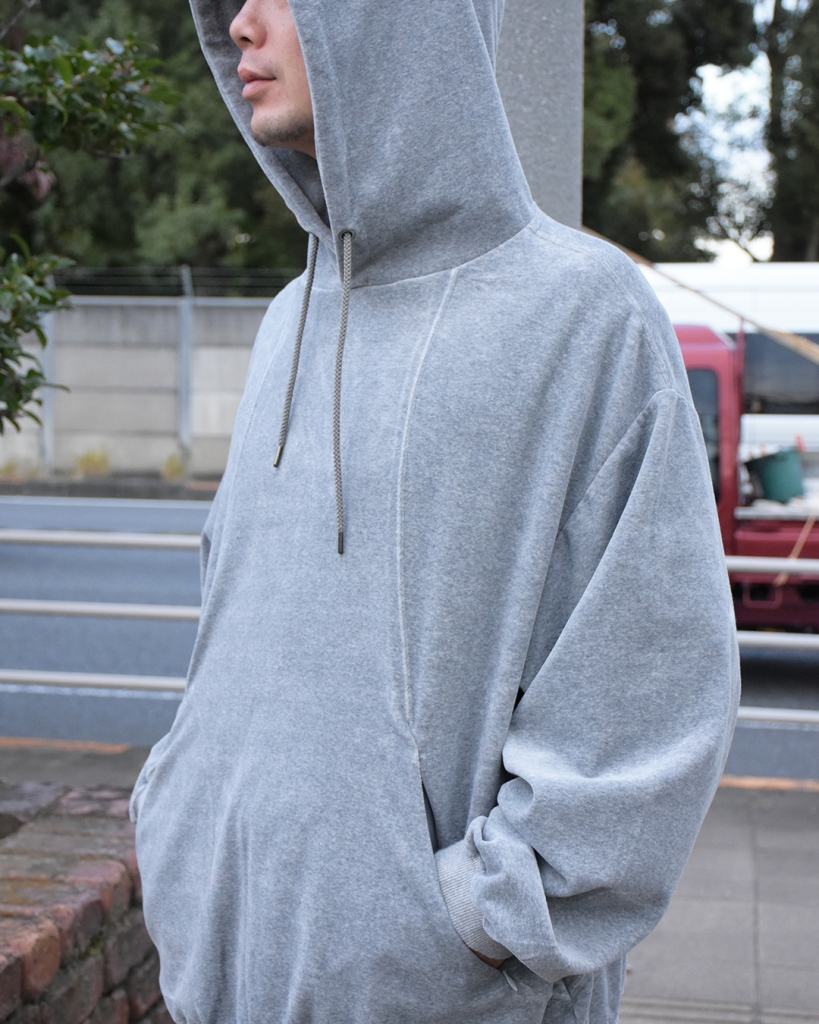 TIGHTBOOTH】Velour Hoodie (Gray)-LIEON SHARE（ライオンシェアー