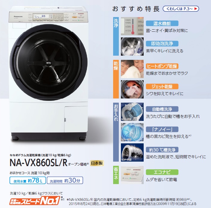 NA-VX8600 Panasonic ドラム式洗濯機