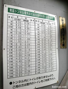 トロッコ時刻表