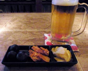8/14くんちゃんビールとお通し