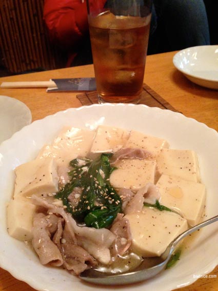 蘭太郎ニラ肉豆腐炒め
