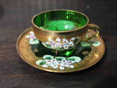 ベニチアンガラス　カップ&ソーサー ベニチアンガラスカップ&ソーサー