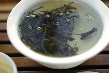 漫撒古樹青餅2013年・黄印プーアル茶