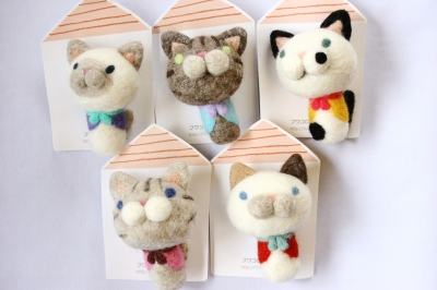 猫 雑貨 羊毛フェルト フワコロ*クラフト