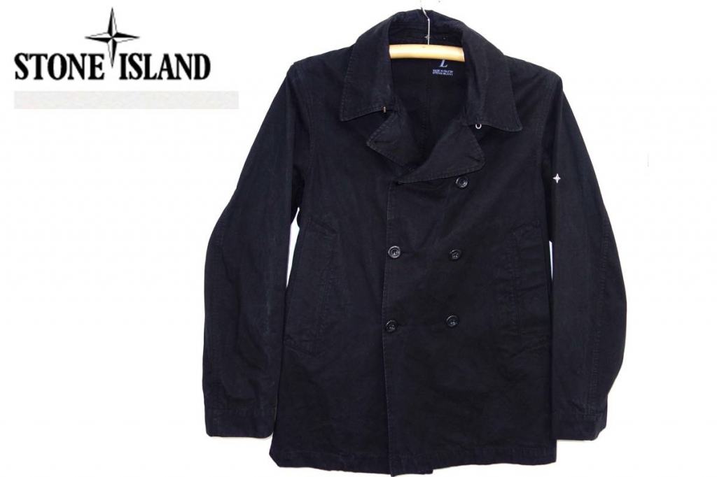 ストーンアイランドSTONEISLAND加工ピーコート黒L