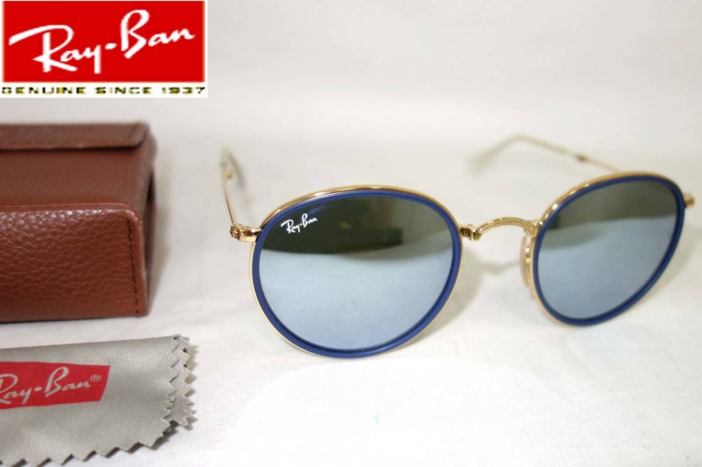 レイバンRay-BanサングラスRB3517折り畳みミラーサングラスラウンドフォールディング