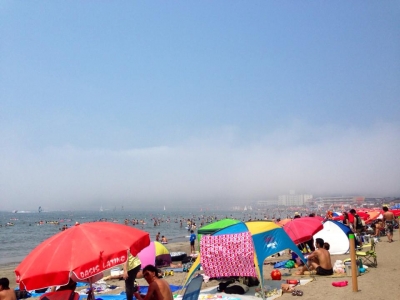 真夏の逗子海岸