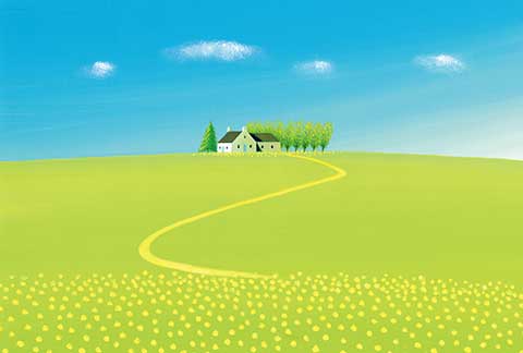 葉祥明さん Highlandscape 絵画 葉祥明 High land scape 版画 インテリア : 絵画生活