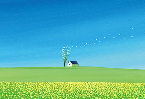 葉祥明ヒストリー：＜全日空時刻表 表紙絵＞1984年4月号から1995