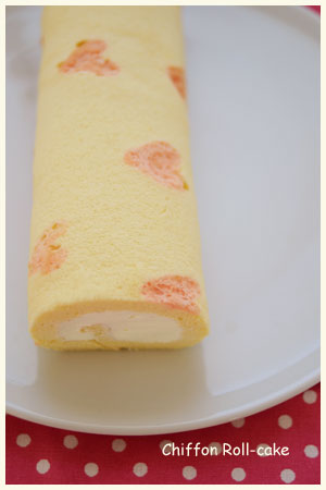 ハート柄のロールケーキ