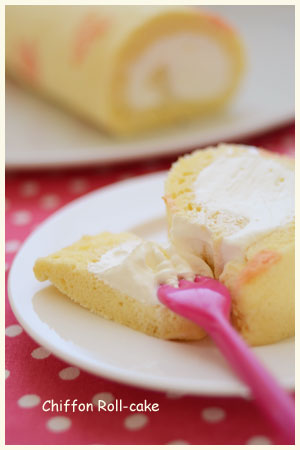 ハート柄のロールケーキ