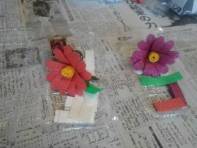 クラフトバンドの花が咲きました 信州飯田エコハウス推進地域協議会
