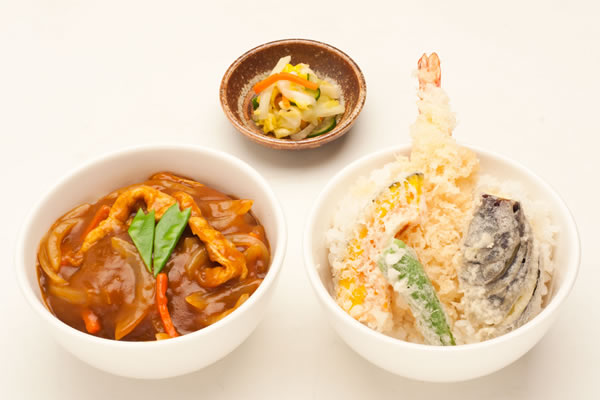 和風カレー丼とミニ天丼