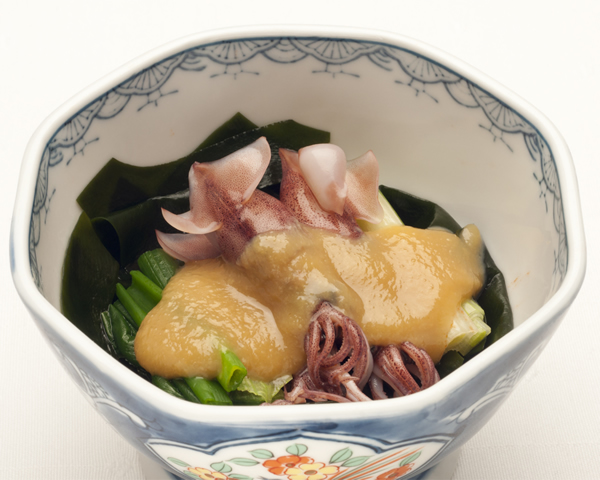 富山湾産ホタルイカの酢味噌かけ