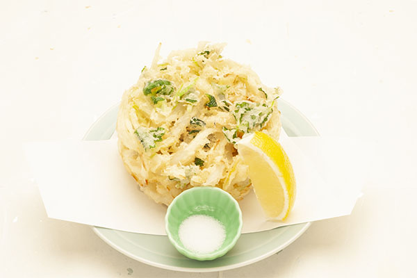 白魚と玉葱のかき揚げ