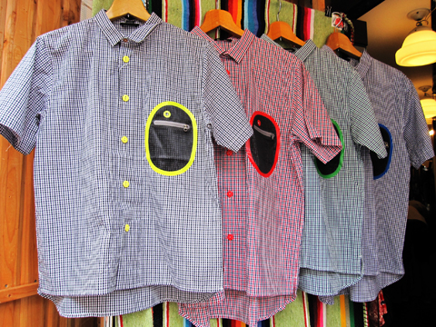 gymmaster_sealing pocket check s/s shirt