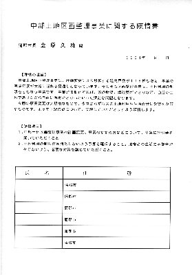 区画整理・陳情署名