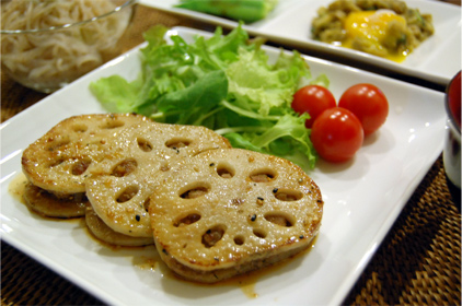 レンコンはさみ焼き