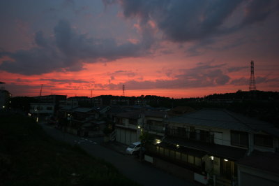 夏至の日の夕焼け画像
