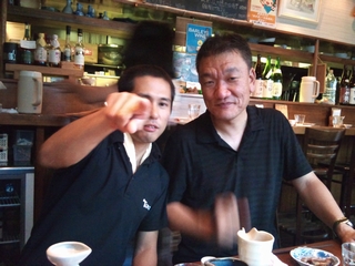 竹鶴石川杜氏さんと天穏岡田杜氏さんのツーショット
