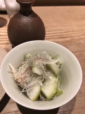 白ウリとちりめんの和え物