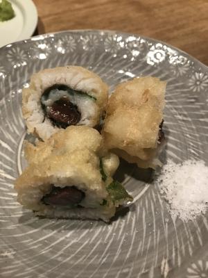 はもの梅しそ天ぷら