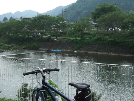 木の向こうが道の駅