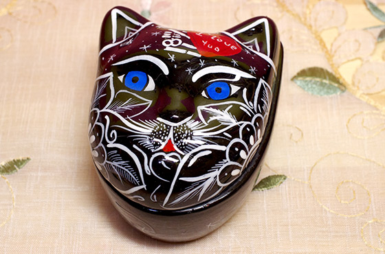 メキシコ メキシカンスカル ガイコツ ネコ ねこ 猫 小物入れ 入れ物 インテリア エスニック