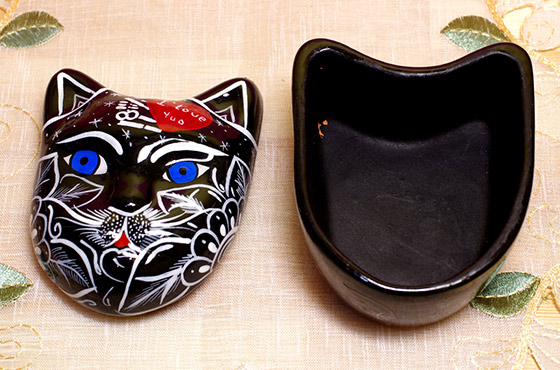 メキシコ メキシカンスカル ガイコツ ネコ ねこ 猫 小物入れ 入れ物 インテリア エスニック