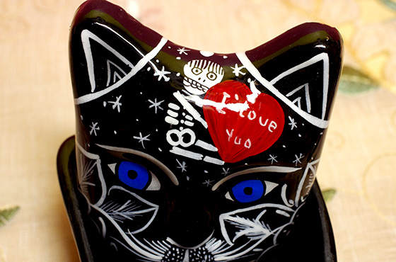 メキシコ メキシカンスカル ガイコツ ネコ ねこ 猫 小物入れ 入れ物 インテリア エスニック